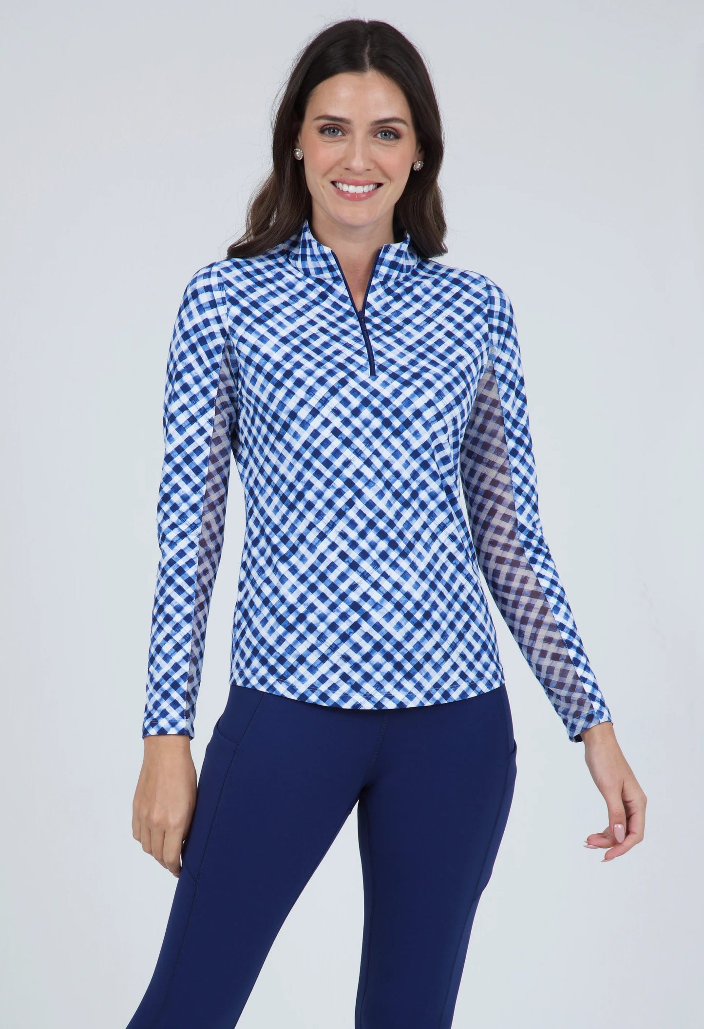 IBKUL Solid Long Sleeve Mock Neck Top - 80000