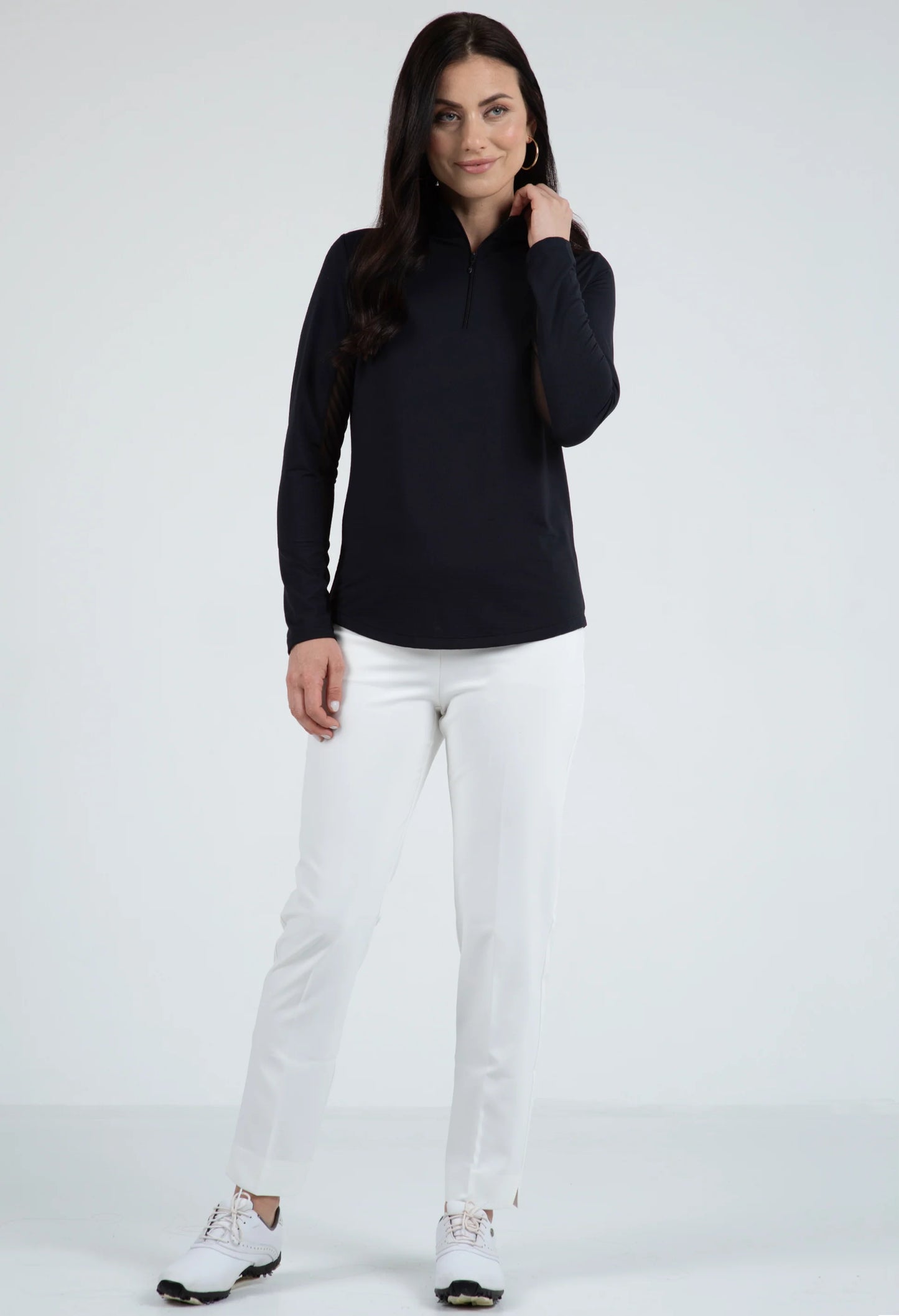 IBKUL Solid Long Sleeve Mock Neck Top - 80000
