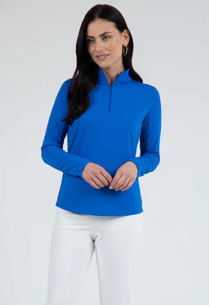 IBKUL Solid Long Sleeve Mock Neck Top - 80000