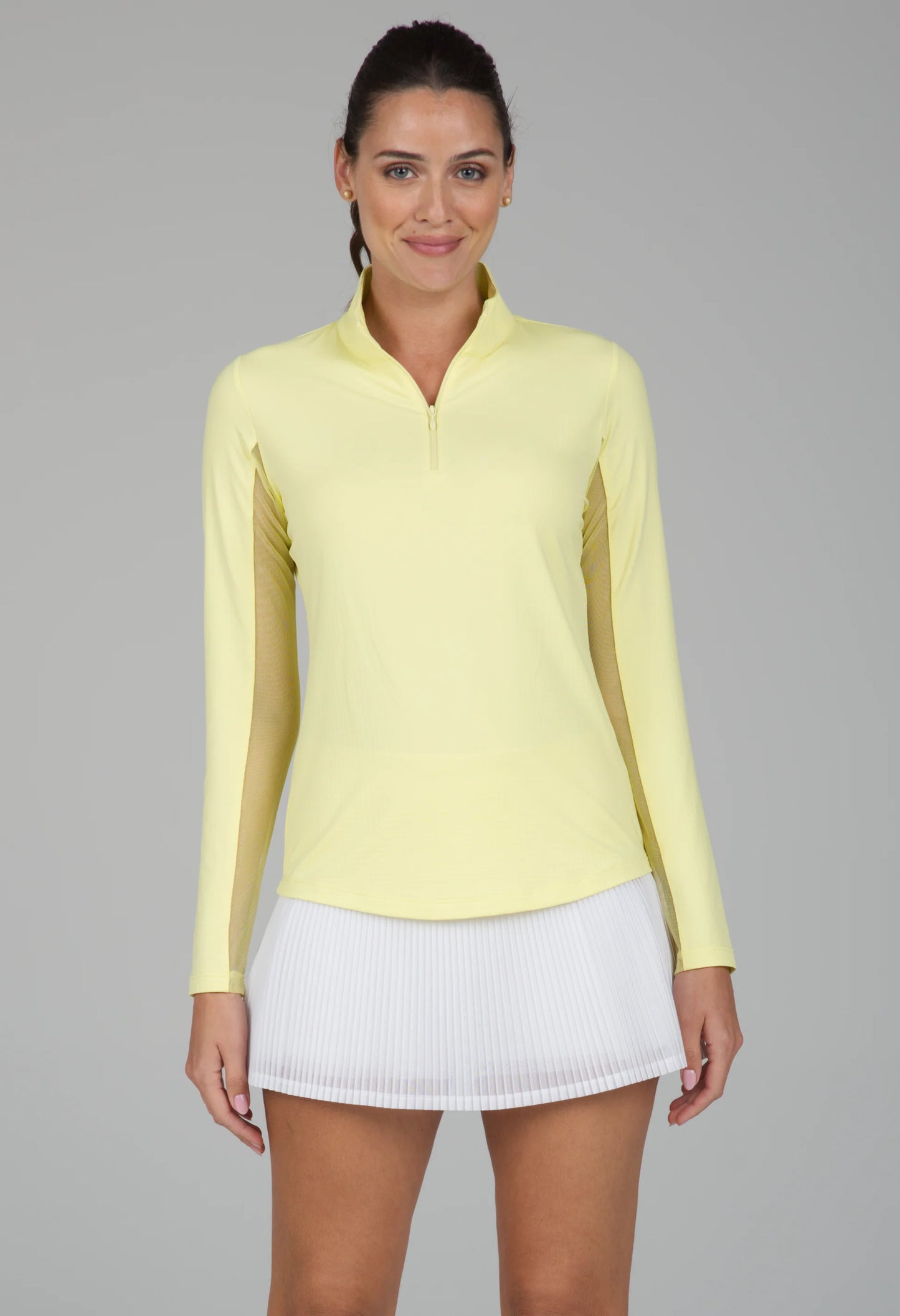 IBKUL Solid Long Sleeve Mock Neck Top - 80000