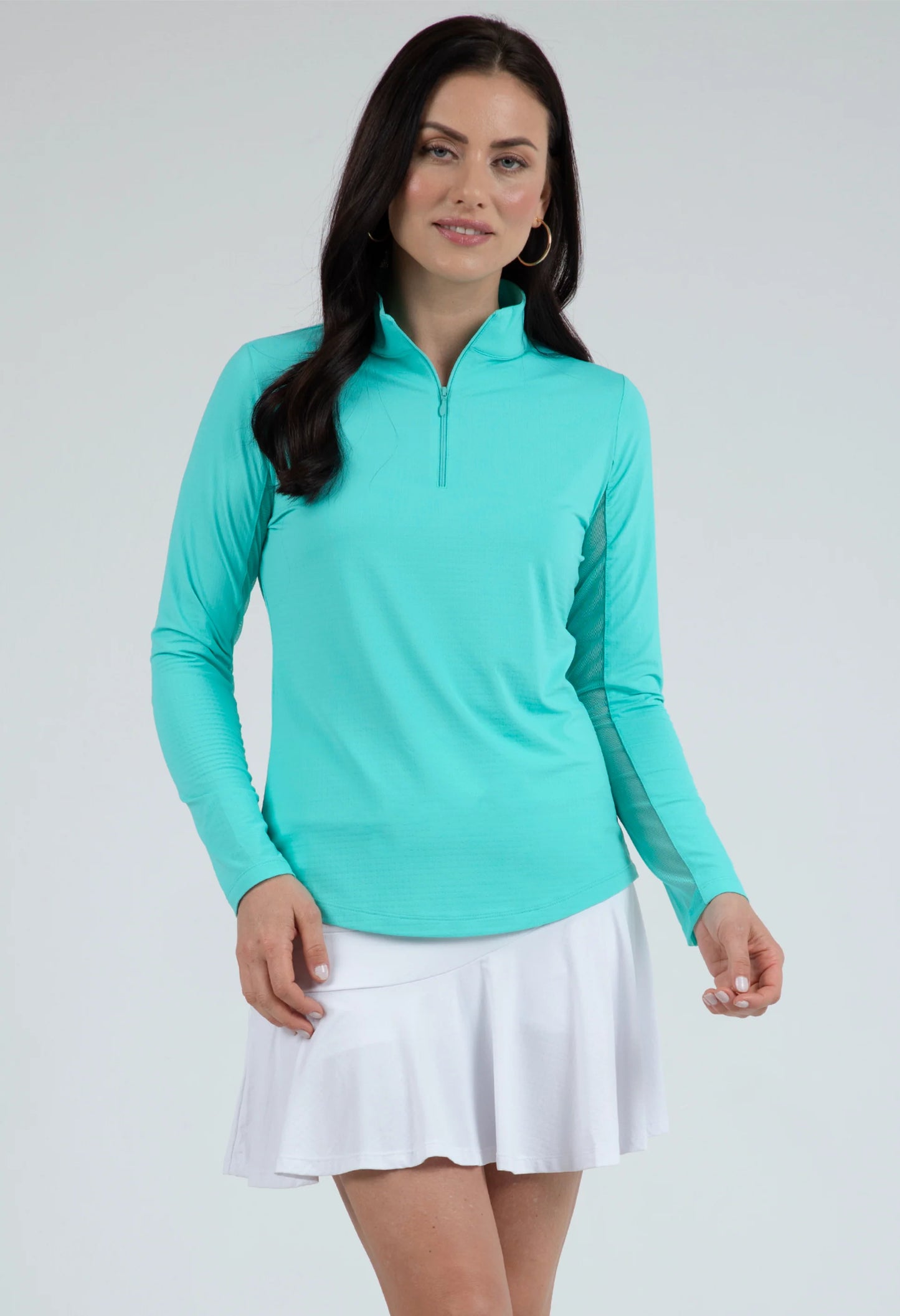 IBKUL Solid Long Sleeve Mock Neck Top - 80000