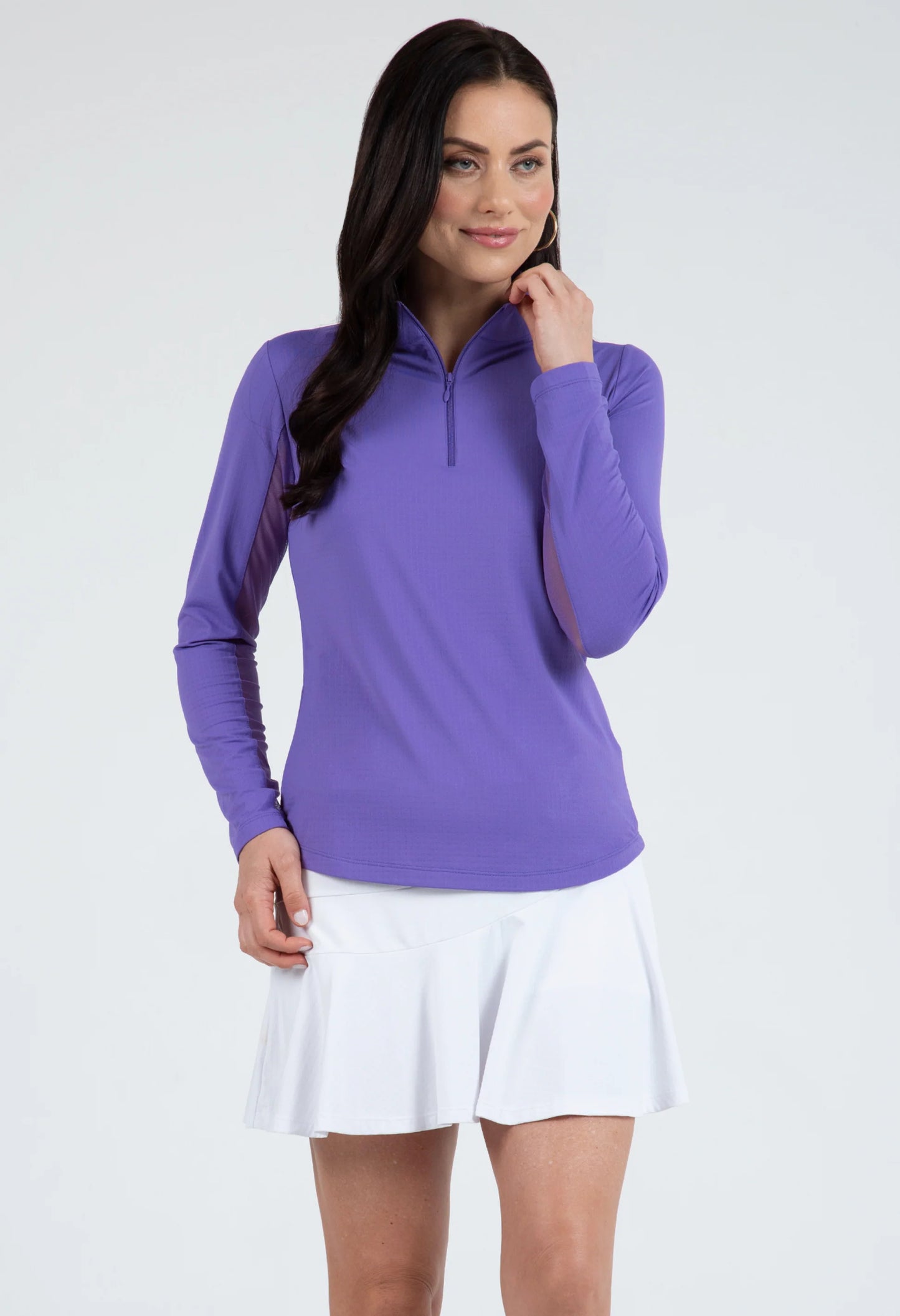 IBKUL Solid Long Sleeve Mock Neck Top - 80000