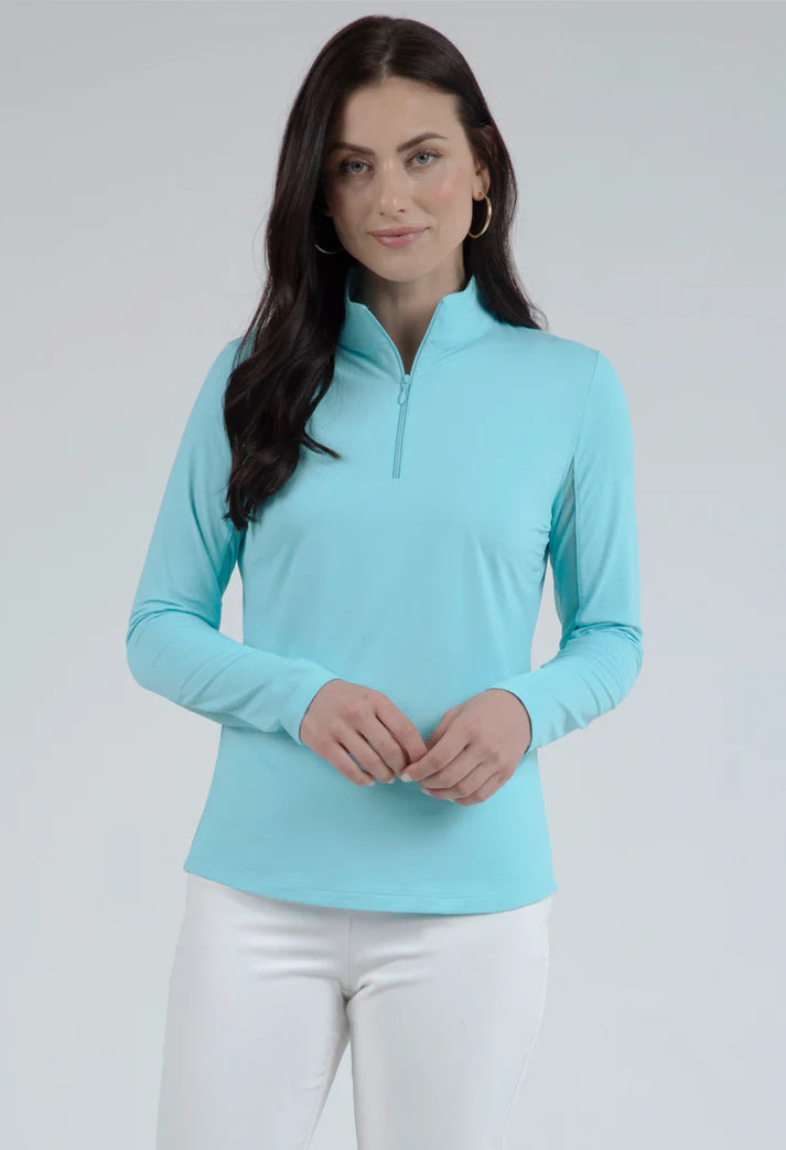 IBKUL Solid Long Sleeve Mock Neck Top - 80000