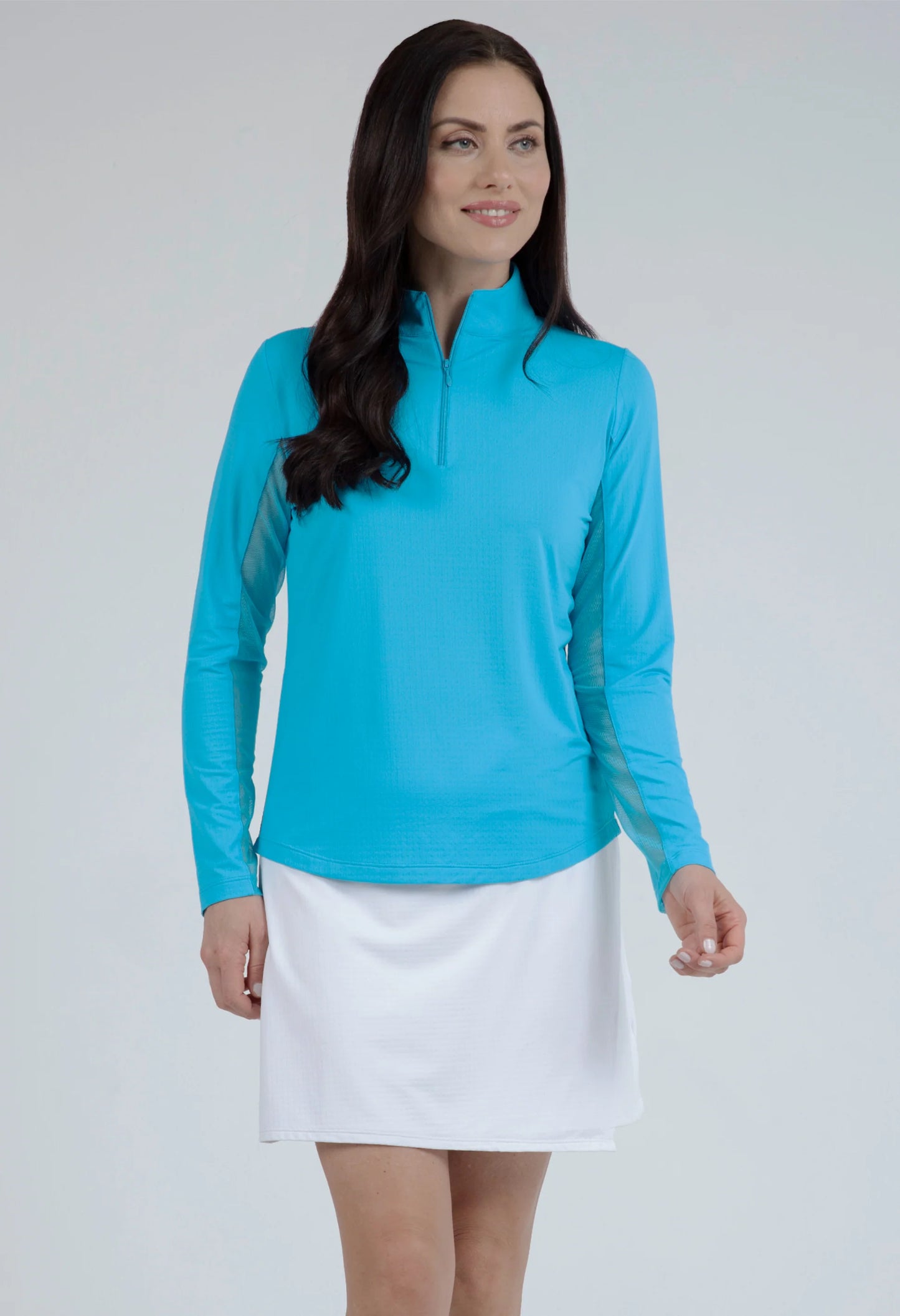 IBKUL Solid Long Sleeve Mock Neck Top - 80000