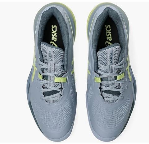 Asics Men's Resolution X Grey Blue/Pistachio Tennis Shoe