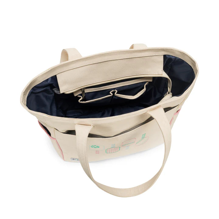 Ame & Lulu Cross Court Pickleball Tote — Natural & Light Pink