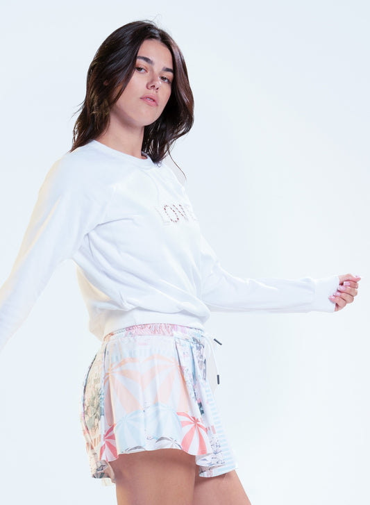 Lucky in Love Love Pullover - White