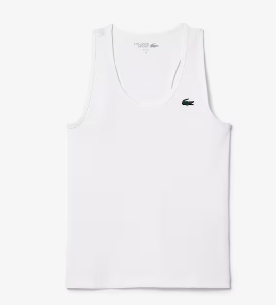 Lacoste Women's Ultra Dry Rib Knit Tank White