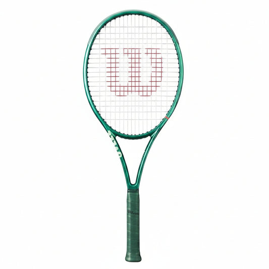 Wilson Blade 98 16x19 v10 tennis racquet – frontal flat laid view on a white background
