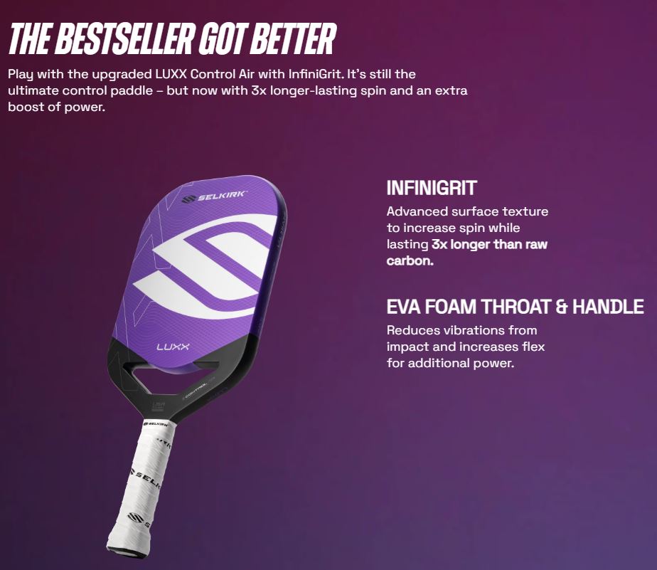 Selkirk Luxx Control Air Invikta InfiniGrit