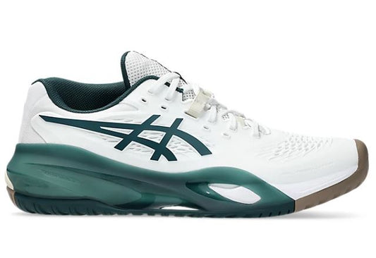 Asics Resolution X White/Saxon Green