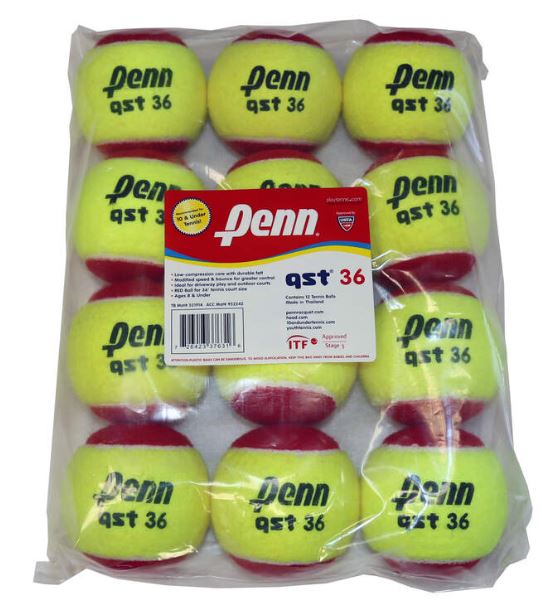 Penn QST 36 Red Felt Ball 12 Pk