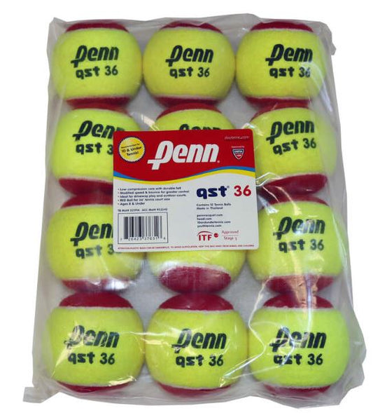 Penn QST 36 Red Felt Ball 12 Pk