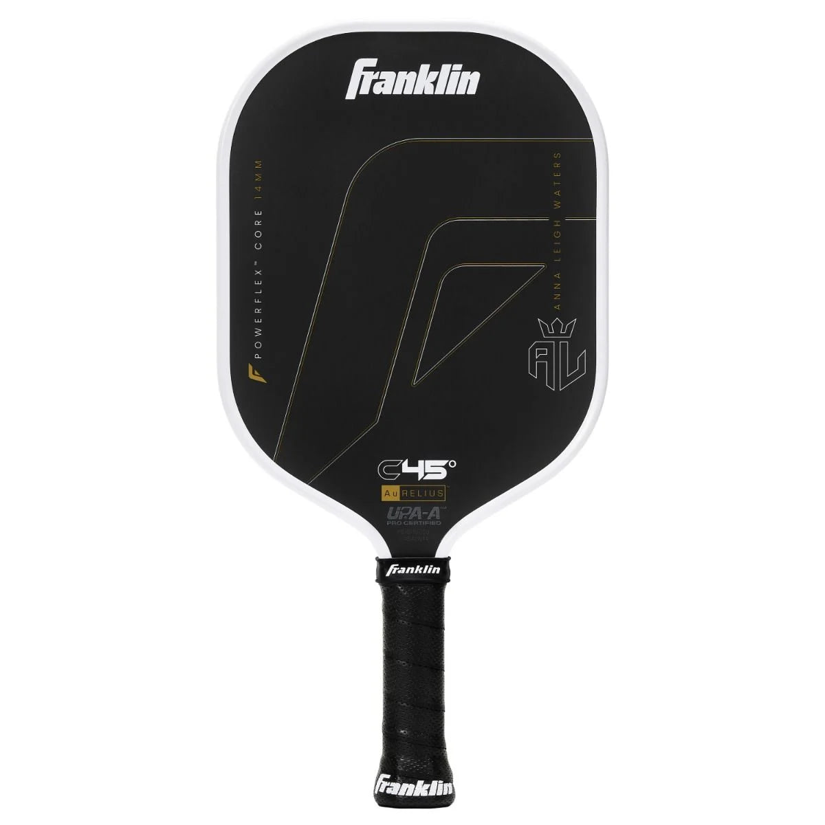 * Franklin C45 Aurelius ALW 14mm pickleball paddle – Anna Leigh Waters signature, full view white background