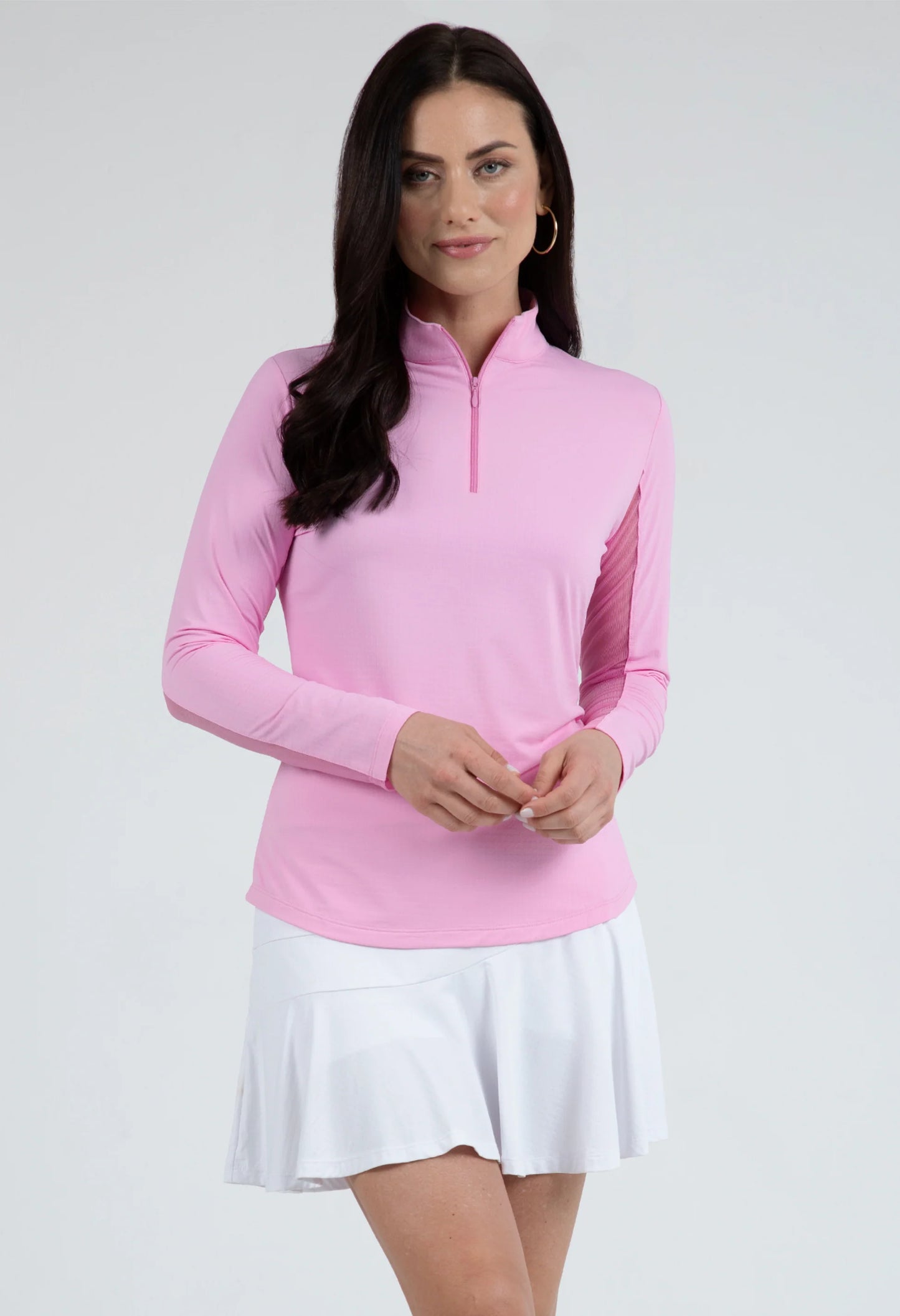 IBKUL Solid Long Sleeve Mock Neck Top - 80000