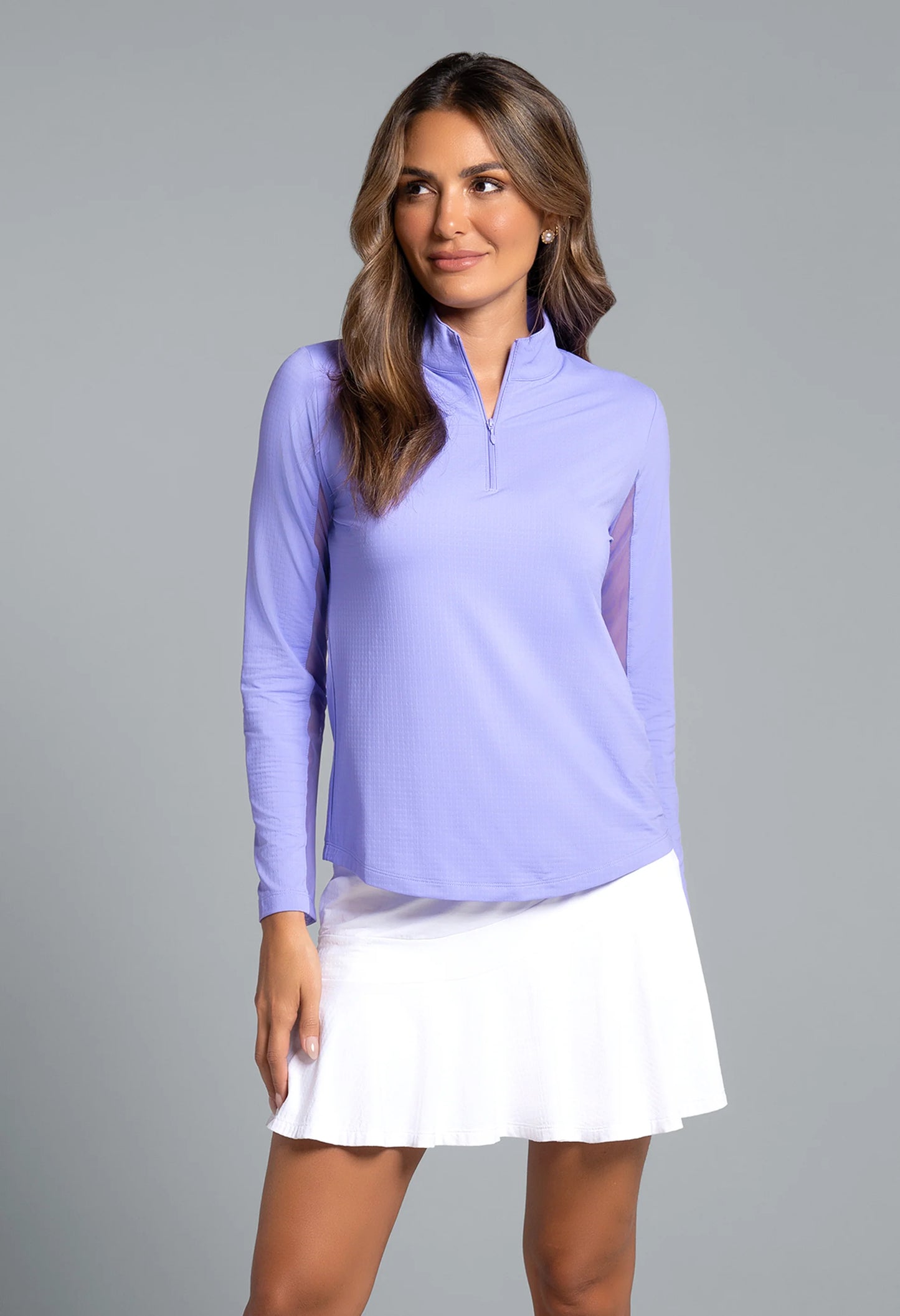 IBKUL Solid Long Sleeve Mock Neck Top - 80000