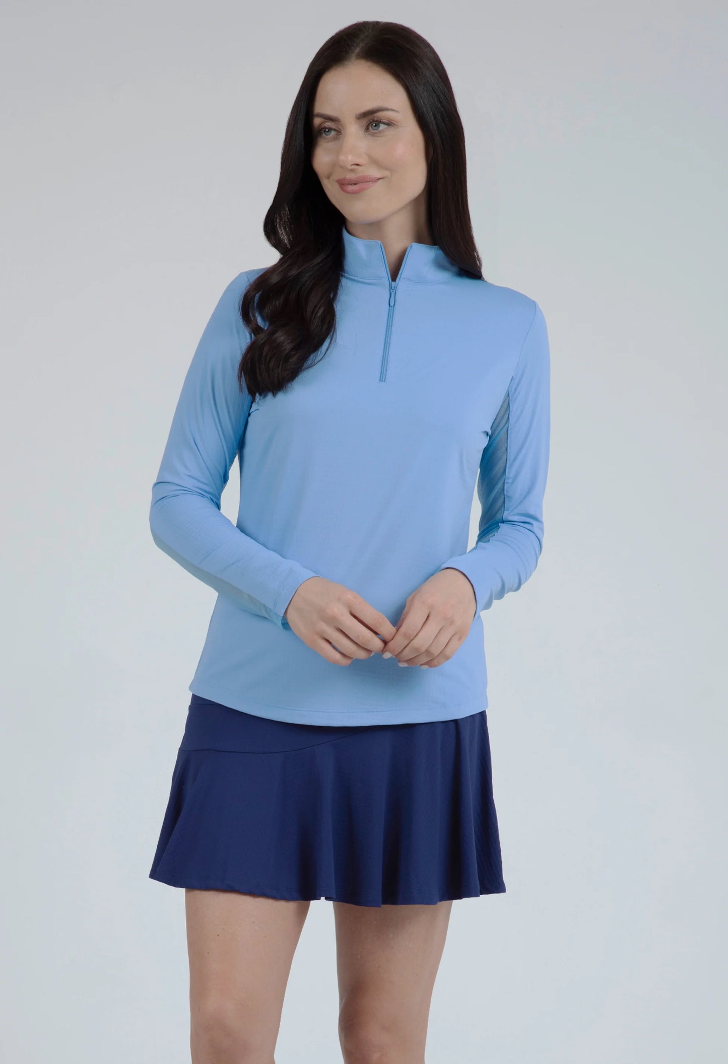 IBKUL Solid Long Sleeve Mock Neck Top - 80000