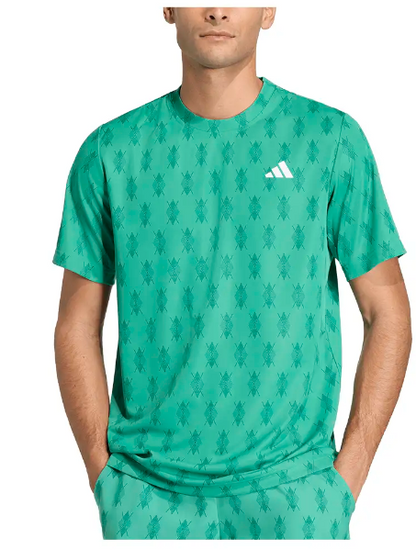 adidas Men's Club Graphic Tennis Tee — Semi Court Green