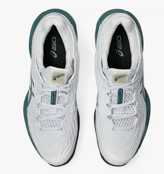 Asics Court FF 3 Mens White/Foggy Teal Tennis Shoe