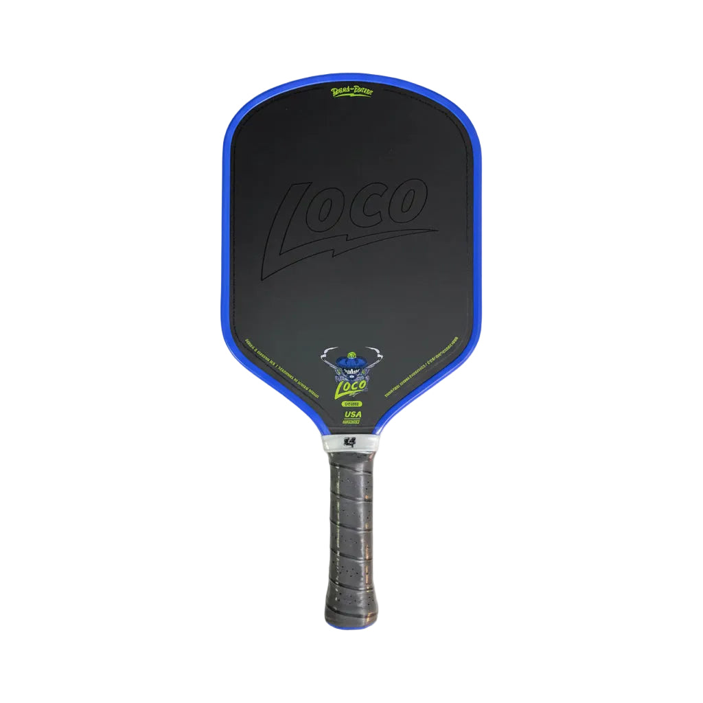 Bread & Butter Loco 16mm Hybrid Azul pickleball paddle – carbon fiber face, USAP approved on a light gray background