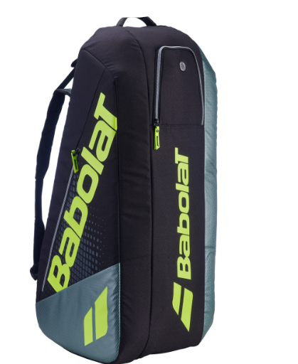 Babolat Pure Aero RH 6 Pack Tennis Racquet Bag Metallic Grey/Black/Fluo Yellow