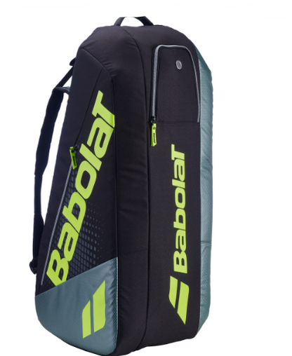 Babolat Pure Aero RH 6 Pack Tennis Racquet Bag Metallic Grey/Black/Fluo Yellow
