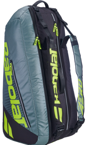Babolat Pure Aero RH 6 Pack Tennis Racquet Bag Metallic Grey/Black/Fluo Yellow