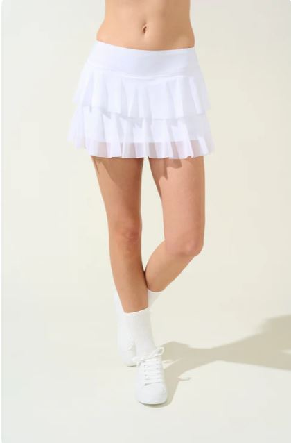 Bobbe Active Layer Cake Tennis & Pickleball Skirt - White