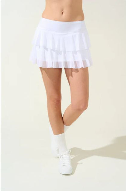 Bobbe Active Layer Cake Tennis & Pickleball Skirt - White