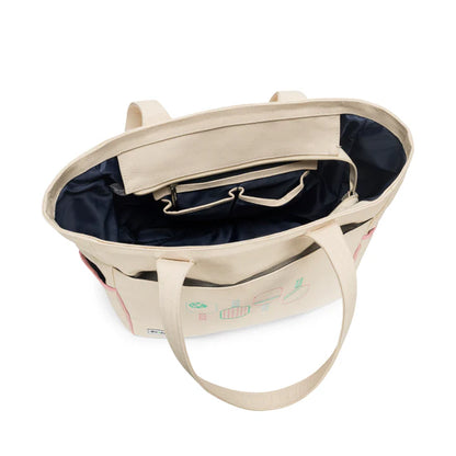 Ame & Lulu Cross Court Pickleball Tote — Natural & Light Pink