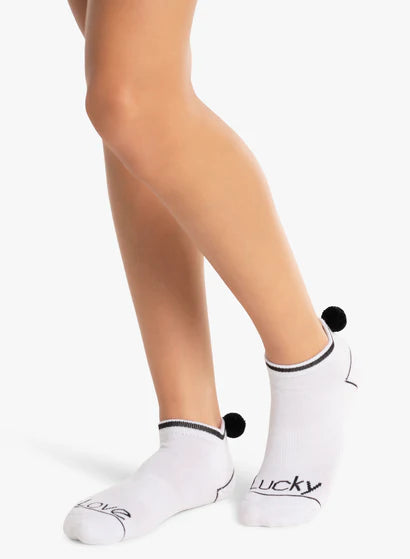 Lucky Pom Pom Low Cut Socks CS03-110 (Navy, Black & White)