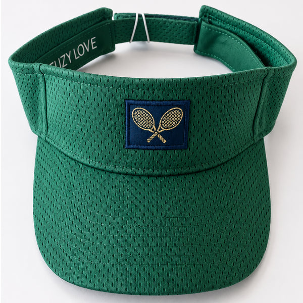 Hunter green Fuzy Love Performance Mesh Visor worn on court