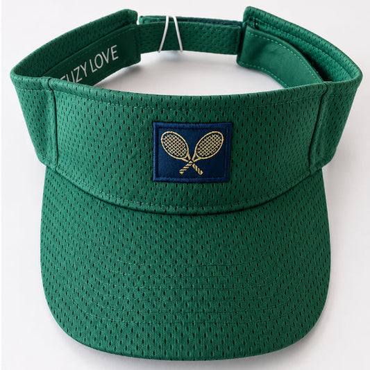 Hunter green Fuzy Love Performance Mesh Visor worn on court