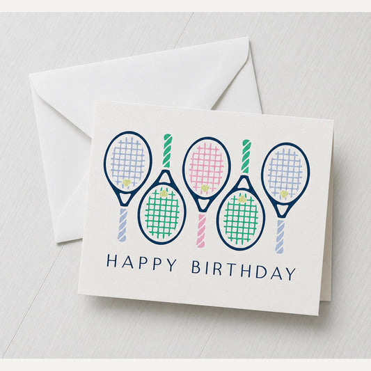 Fuzy Love Tennis Greeting Cards