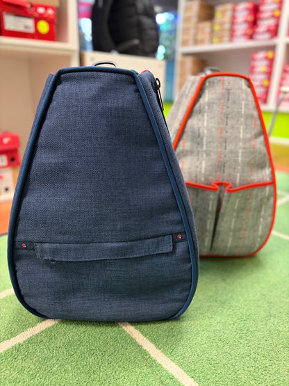 Ollie and Nell tennis backpack in Navy / Linen
