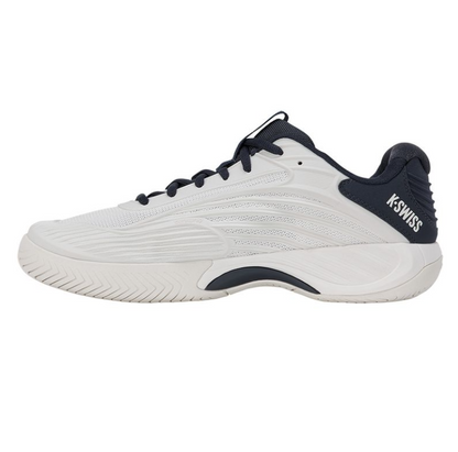 K-Swiss Men's Hypercourt Express 3 Blanc de Blanc/Carbon/Baltic Tennis Shoe
