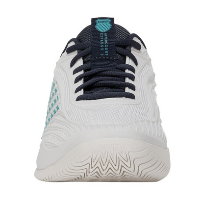 K-Swiss Men's Hypercourt Express 3 Blanc de Blanc/Carbon/Baltic Tennis Shoe