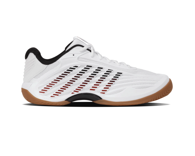 K-Swiss Men's Hypercourt Express 3 Indoor White/Black/High Risk Red FINAL SALE