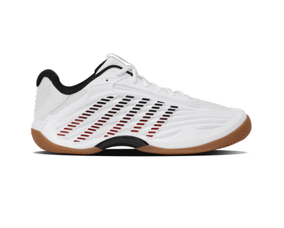 K-Swiss Men's Hypercourt Express 3 Indoor White/Black/High Risk Red FINAL SALE