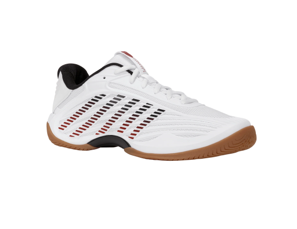 K-Swiss Men's Hypercourt Express 3 Indoor White/Black/High Risk Red FINAL SALE