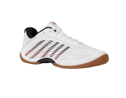 K-Swiss Men's Hypercourt Express 3 Indoor White/Black/High Risk Red FINAL SALE