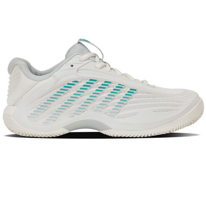 K-Swiss Women's Hypercourt Express 3 Clay Blanc de Blanc/Glacier Grey/Baltic