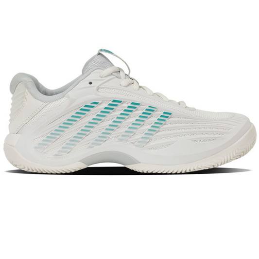 K-Swiss Women's Hypercourt Express 3 Clay Blanc de Blanc/Glacier Grey/Baltic