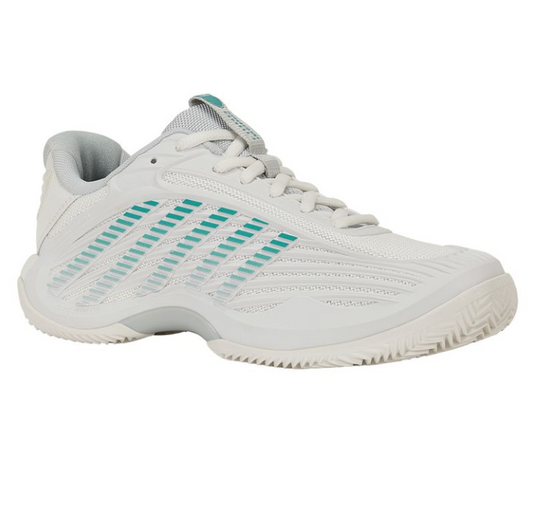 K-Swiss Women's Hypercourt Express 3 Clay Blanc de Blanc/Glacier Grey/Baltic