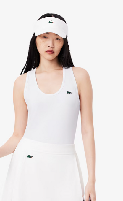 Lacoste Women's Ultra Dry Rib Knit Tank White