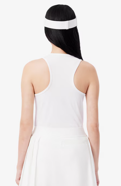 Lacoste Women's Ultra Dry Rib Knit Tank White