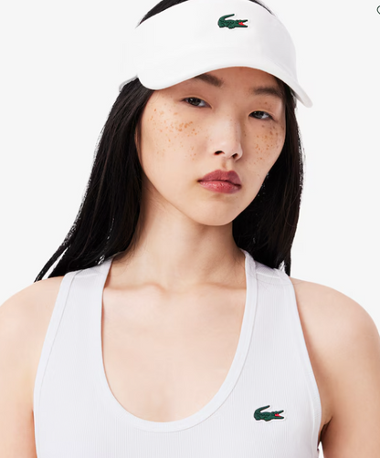 Lacoste Women's Ultra Dry Rib Knit Tank White