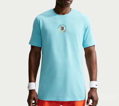 Nike Men's Dri-FIT Court Heritage Tennis Tee Blue Glaze