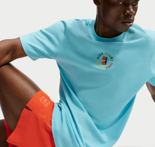 Nike Men's Dri-FIT Court Heritage Tennis Tee Blue Glaze