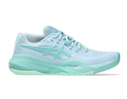 Asics Women's Resolution X Light Blue/Oasis Green Tennis Shoe